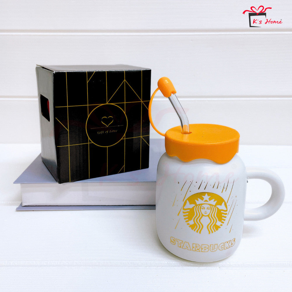Cawan Seramik + Glass Straw | Stylish, Eco-Friendly & Ready Stock