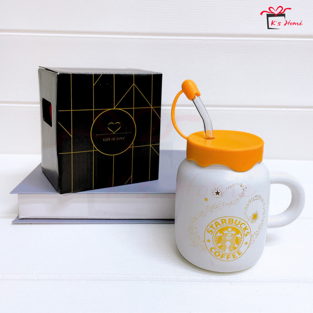 Cawan Seramik + Glass Straw | Stylish, Eco-Friendly & Ready Stock
