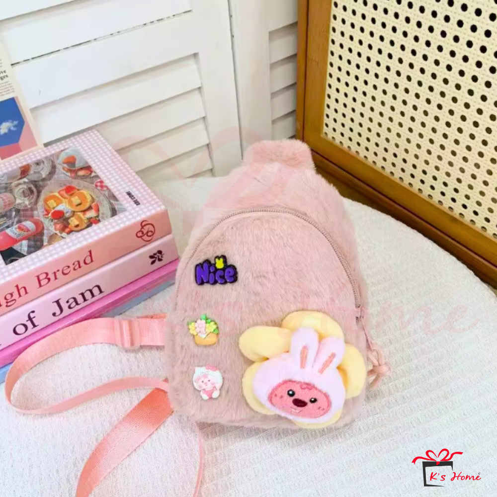 Capybara Plush Chest Bag | Adjustable Strap | Soft & Cute | Bag Kanak-Kanak MY Ready Stock