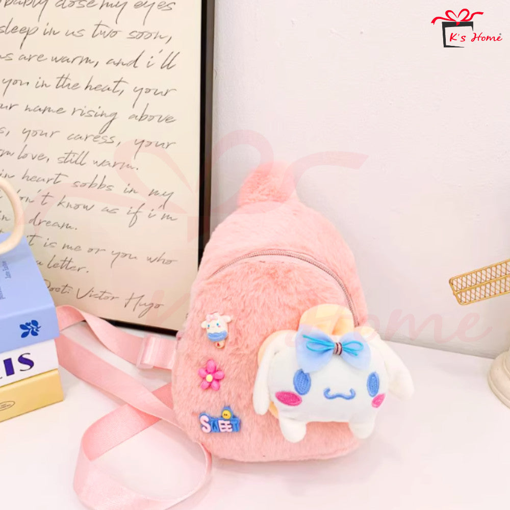 Capybara Plush Chest Bag | Adjustable Strap | Soft & Cute | Bag Kanak-Kanak MY Ready Stock