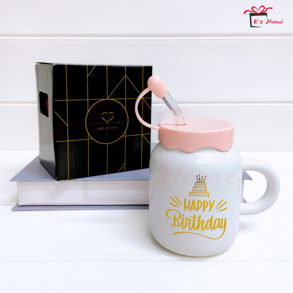 Cawan Seramik + Glass Straw | Stylish, Eco-Friendly & Ready Stock