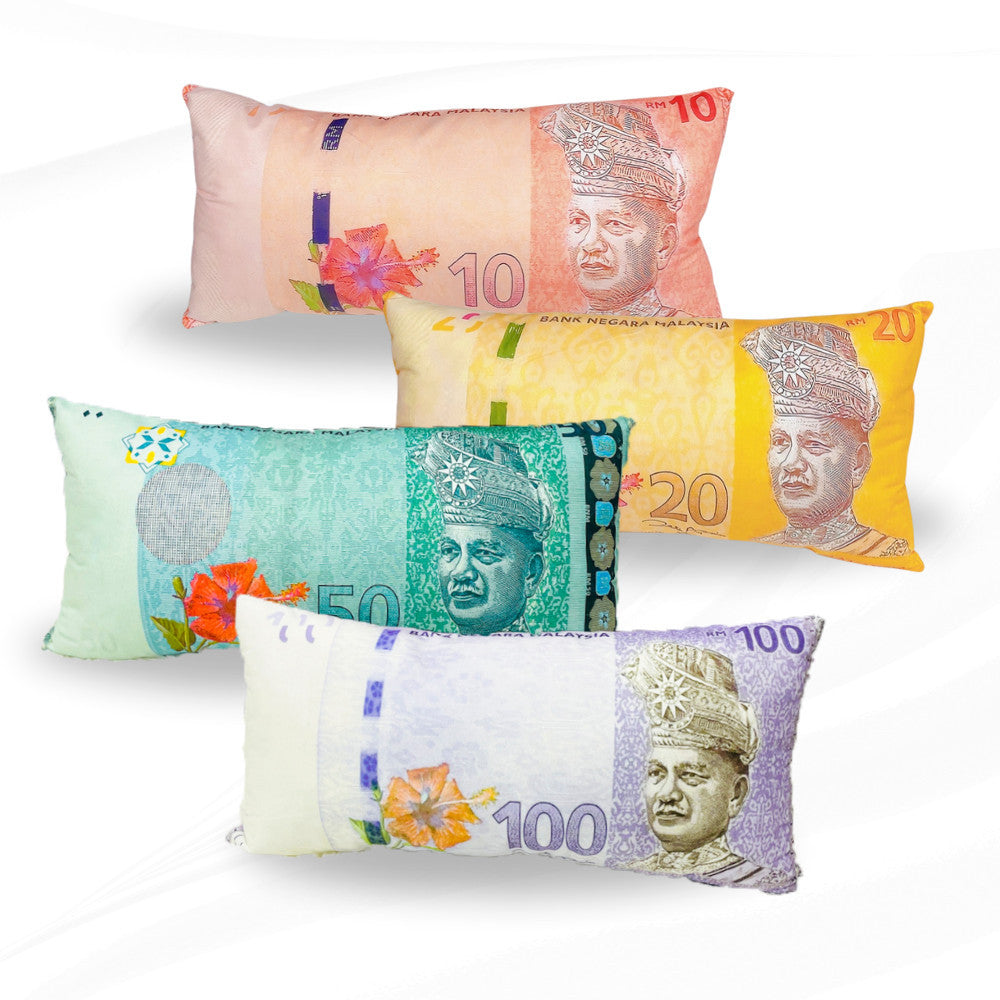 (Washable) Malaysia Money Pillow RM100 RM50 With Zip 马币爆红钞票枕头 # Bantal Ringgit Malaya + Zip